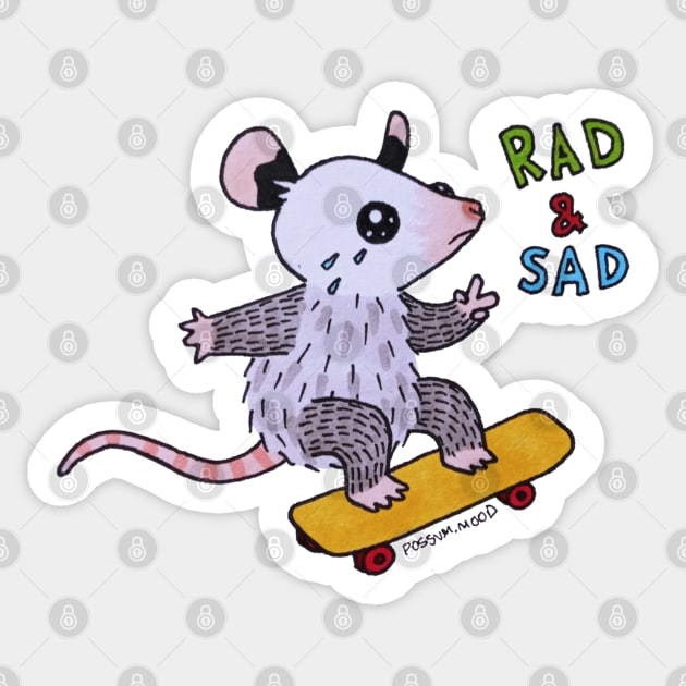 Rad and Sad Sticker by Possum Mood